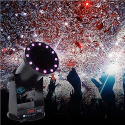 1500W RGB LED Confetti Machine Color Paper Stage Effect Wedding Confetti Cannon Machine Remote Control For Disco Party