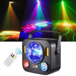 36W RGBW LED DJ Disco Sound Activated Stage Effect Lighting Party Holiday Club Pattern Strobe  Lights With Remote Control